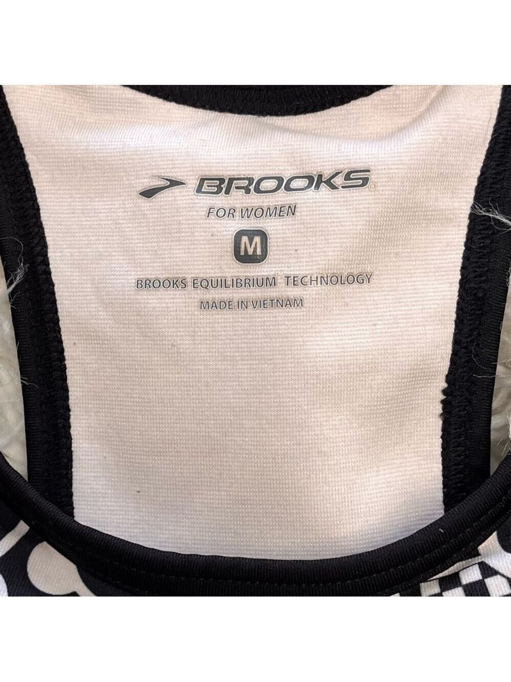 Brooks Women’s Black & White Razorback Sports Top. Size M - Picture 4 of 4